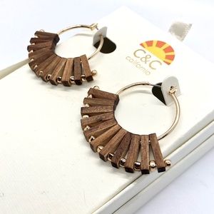 C&C California Wooden Hoop Earrings